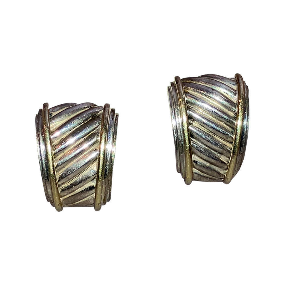 David Yurman Sterling 14 kt Cable Earrings